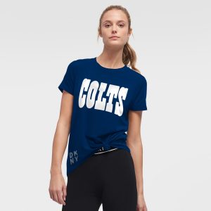Indianapolis Colts DKNY Sport Women’s Players Side-Tie T-Shirt – Royal