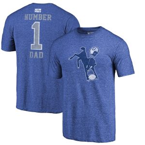Indianapolis Colts Greatest Dad Retro Tri-Blend T-Shirt