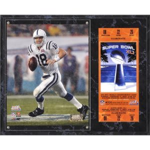 Peyton Manning Indianapolis Colts Fanatics Authentic Super Bowl XLI Sublimated Plaque with Replica Ticket